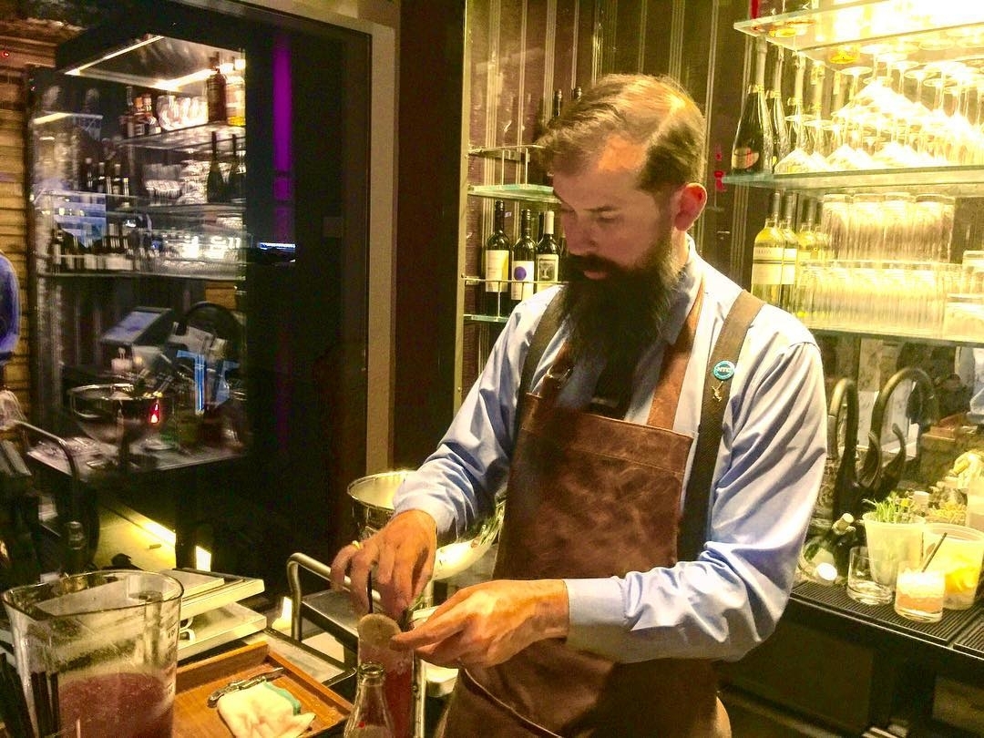 #beardedbartender Brendan  in action at the #WWIM13 #AfterParty tonight!  #Kudos…