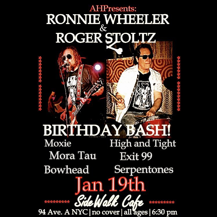 It’s Ronnie Wheeler’s birthday show tomorrow (1/19) at Sidewalk!!! Mora Tau play…
