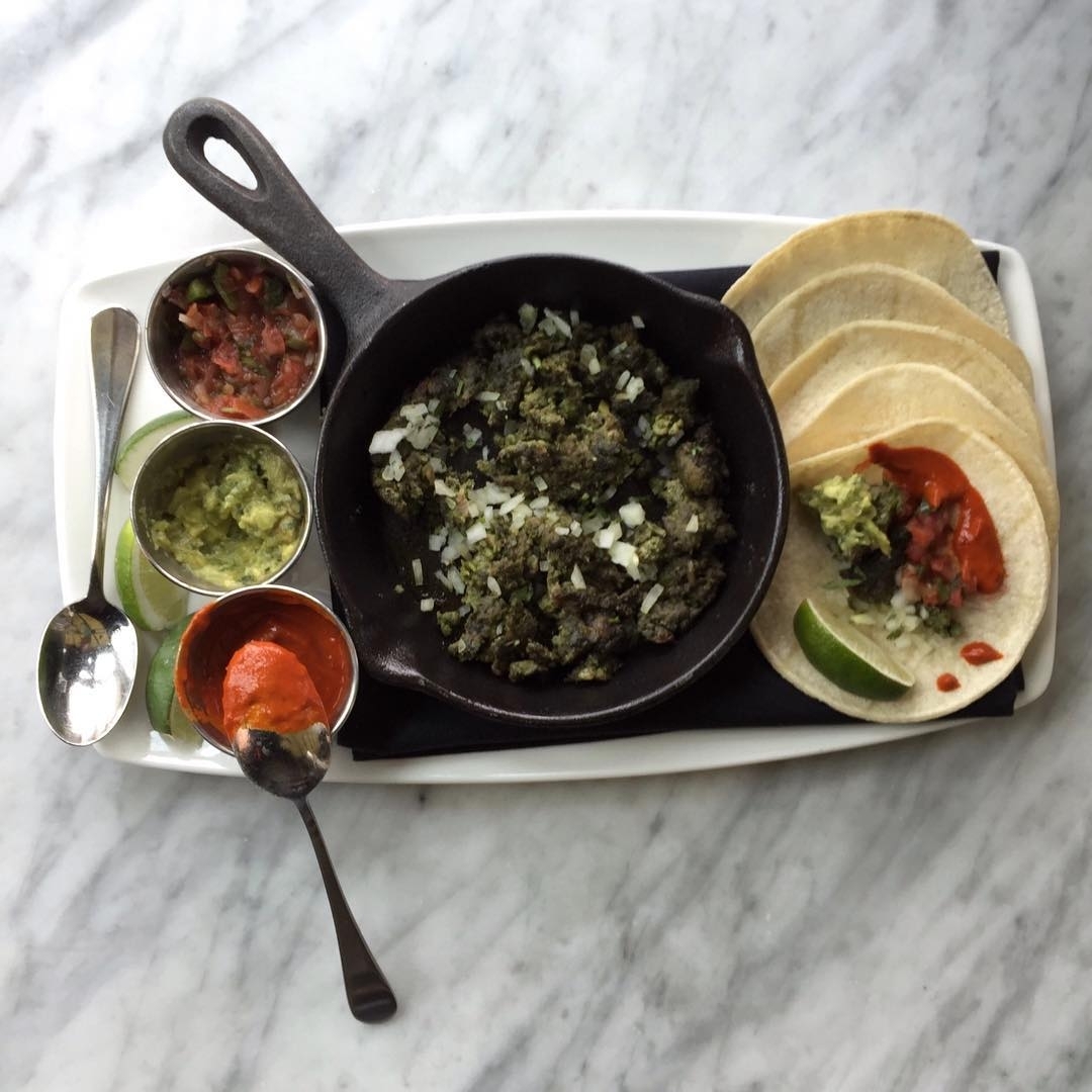 Spicing up Sundays with Angry Shrimp Fajitas: tomatillo salsa, chipotle aioli, p…