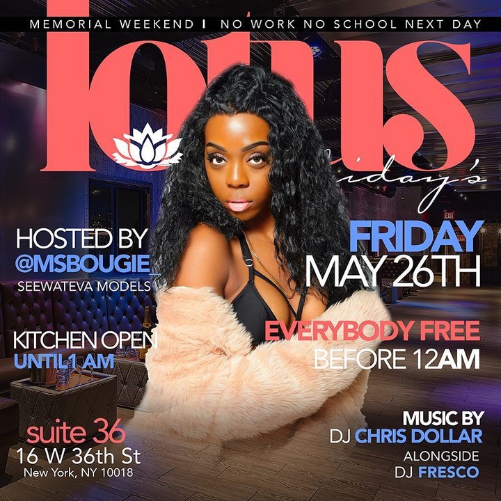 RepostBy @birthdaybottles: “#LOTUSFRIDAYS MAY 26th
@ Suite36 16 W 36th St NYC
ME…