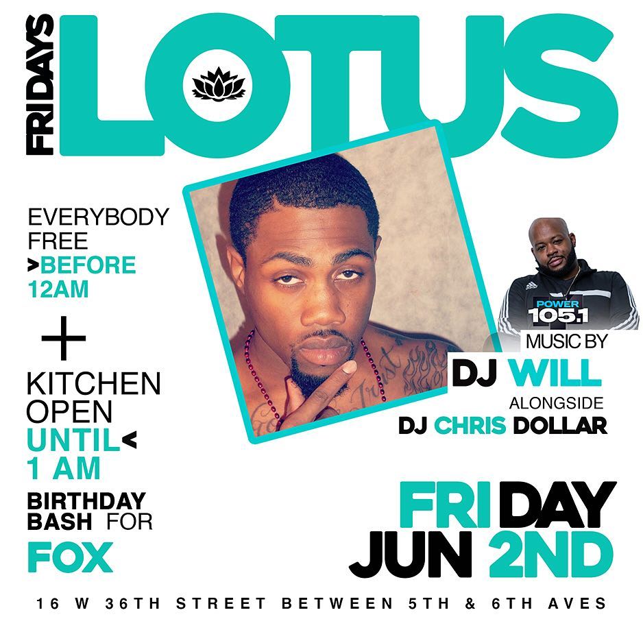 RepostBy @birthdaybottles: “#LOTUSFRIDAYSNYC JUNE 2nd
DJ CHRIS DOLLAR’S CELEBRIT…
