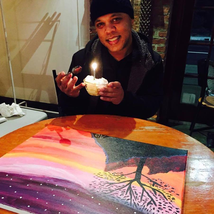 Celebrating my Birthday by doing “Paint Night”. It was awesome!! I recommend it….