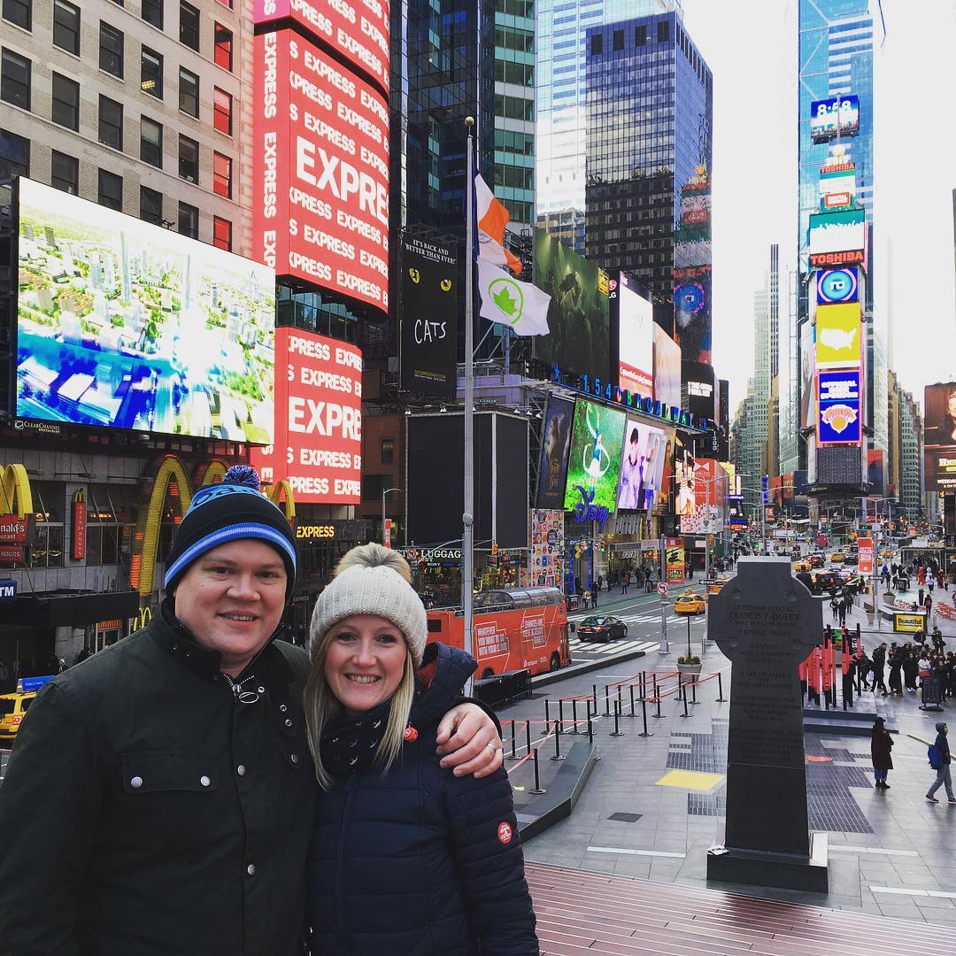 Jet lag caused an early (8am) visit to Time Square! #nyc #freezing #theonlypeopl…