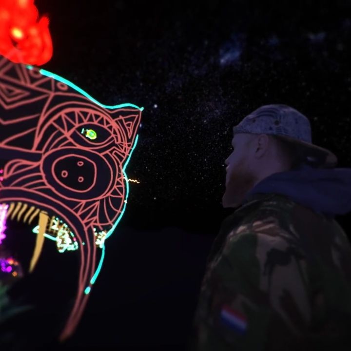 Glimpse of the VR art piece by @mdot_season as part of his art residency @jumpin…