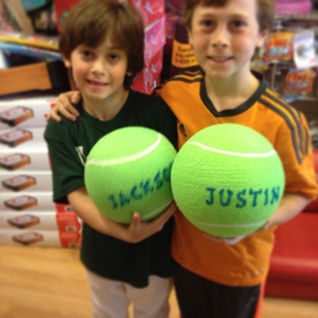 Justin and Jackson going out to hit tennis balls!#partyfavor #birthdaynyc #birth…