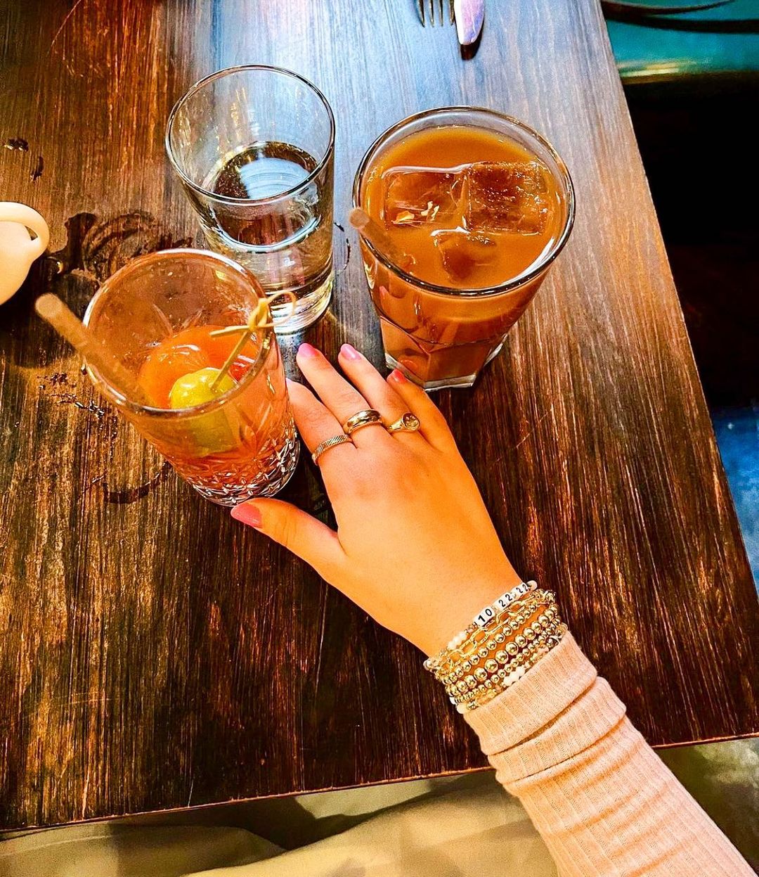 Liquid brunch necessities… 
Iced coffee Bloody Mary  Water  Drink it all while e…